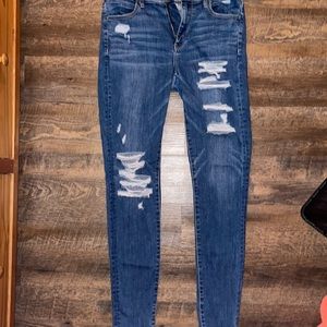 American Eagle blue high-rise long jegging jeans